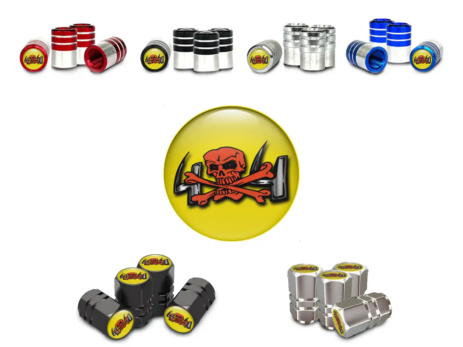 Wheel Valve Caps for Bikes Metallic Design